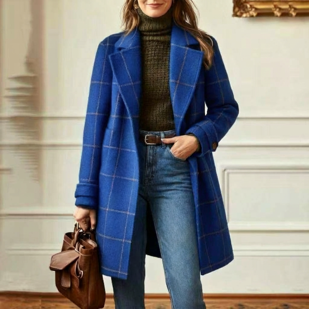 Juliette - Classy Wool Check Coat