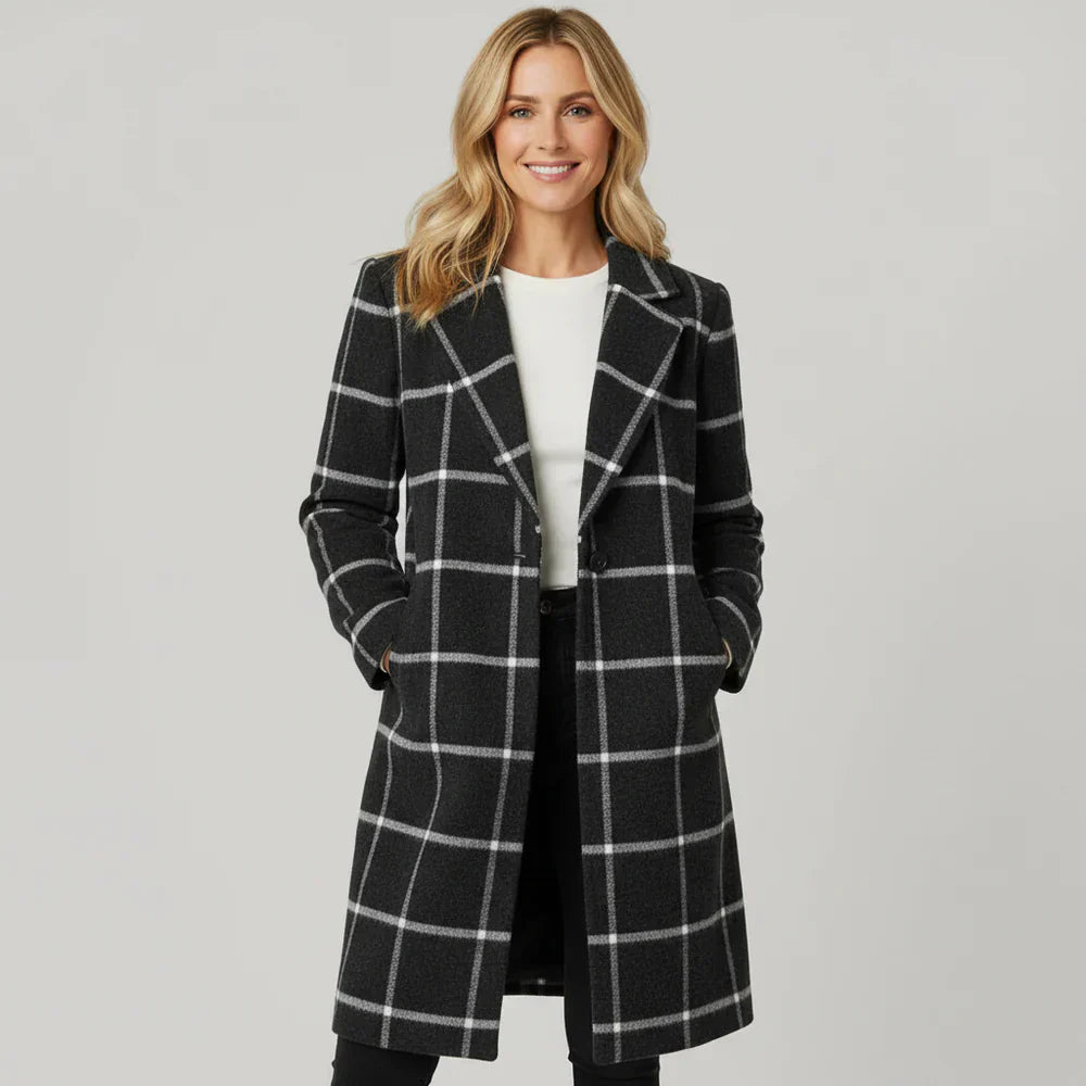 Juliette - Classy Wool Check Coat