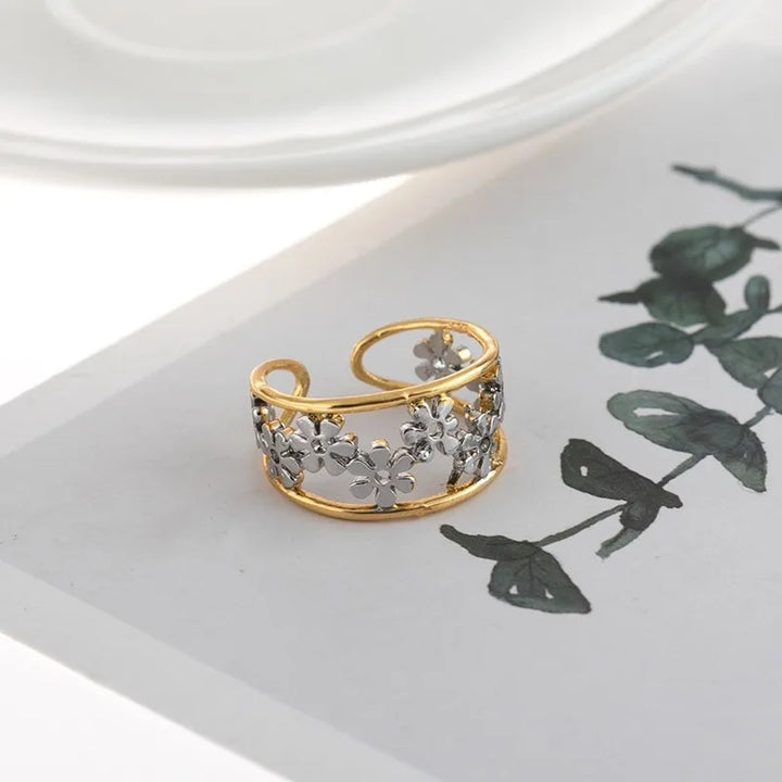 Floral Layered Gold Ring