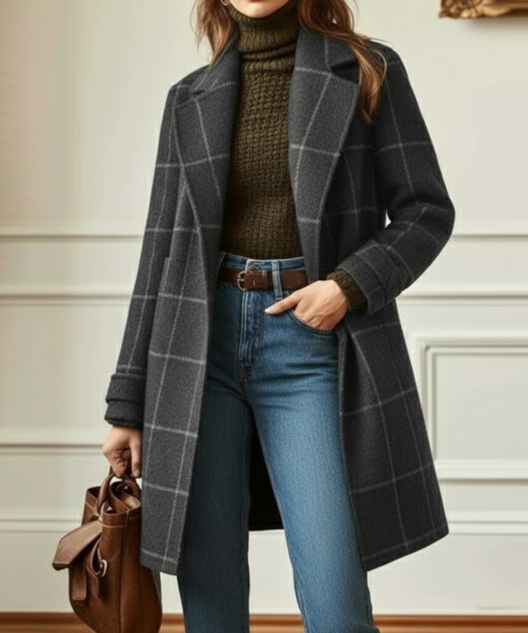 Juliette - Classy Wool Check Coat