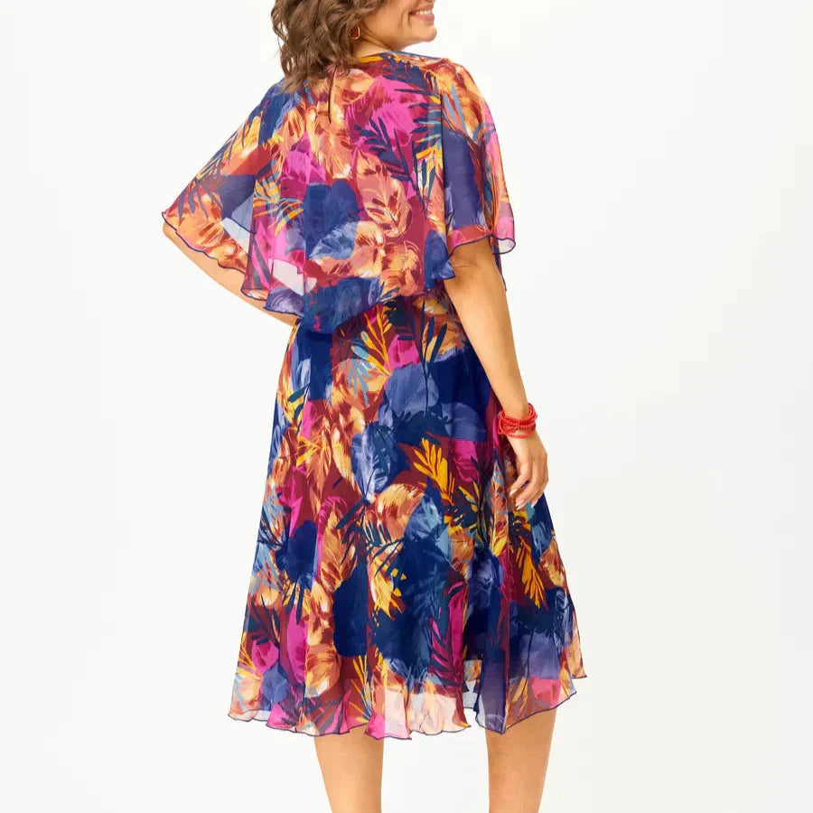 Evelyn | Plus Size Chiffon Midi Dress