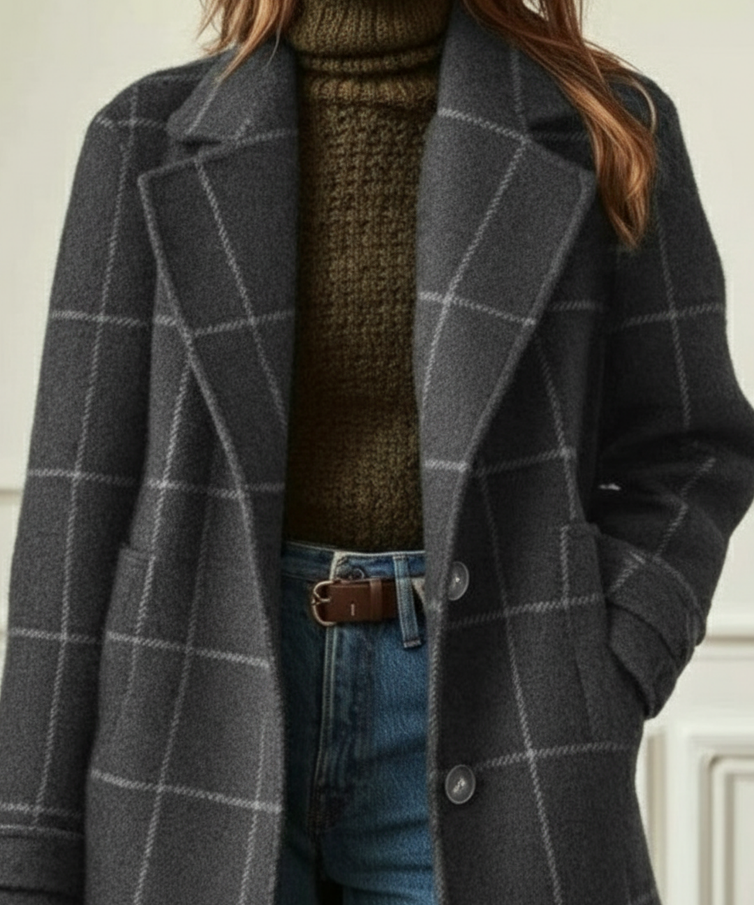 Juliette - Classy Wool Check Coat