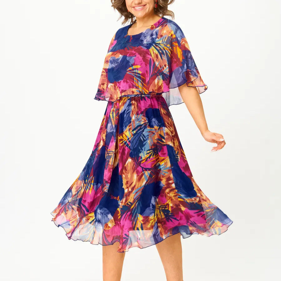 Evelyn | Plus Size Chiffon Midi Dress
