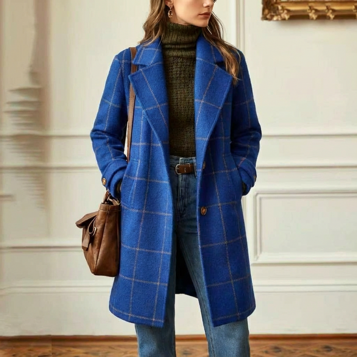 Juliette - Classy Wool Check Coat