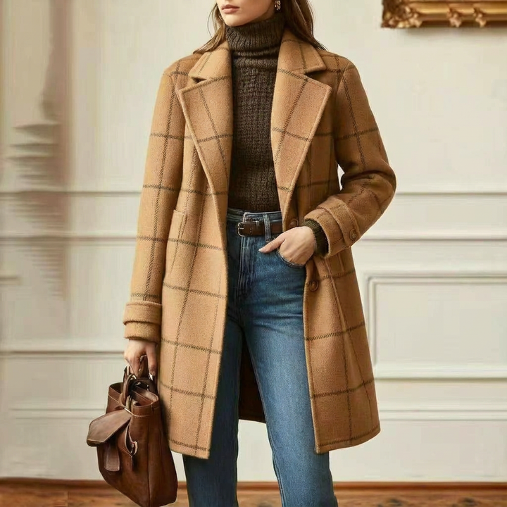 Juliette - Classy Wool Check Coat