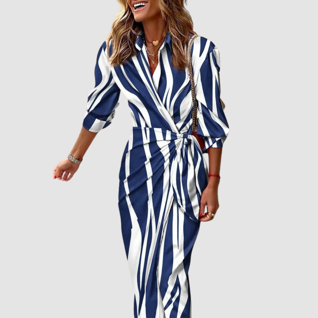 Elaine | Elegant Striped Dress