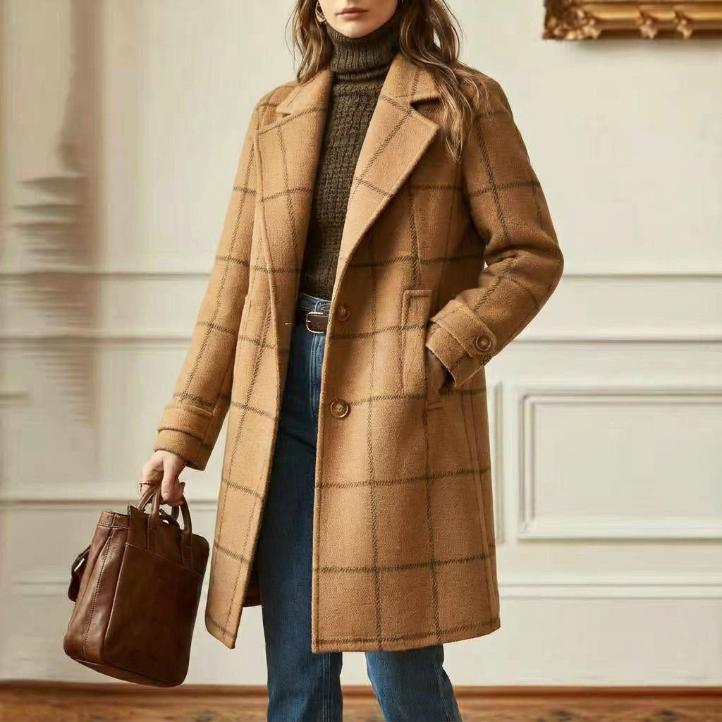 Juliette - Classy Wool Check Coat