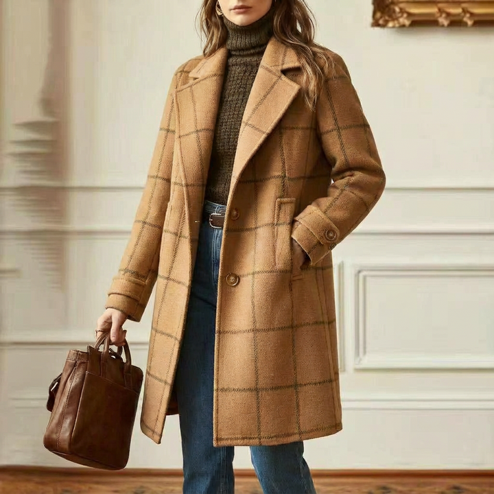 Juliette - Classy Wool Check Coat