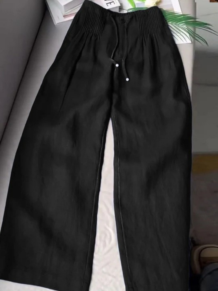 Noryssa™ - Wide Leg Trousers in Cotton and Linen Blend