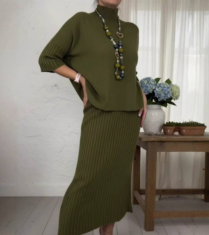 Elaine | Ribbed Skirt Comfort Set
