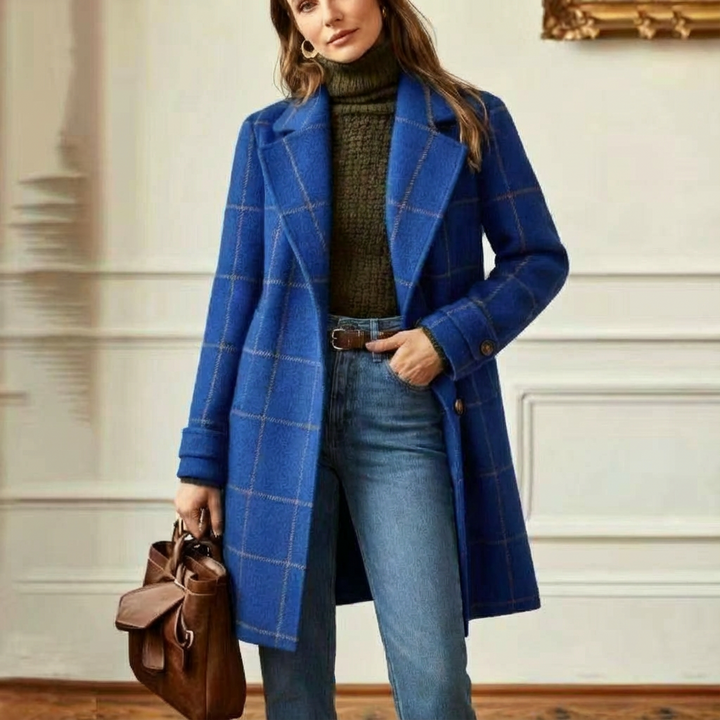 Juliette - Classy Wool Check Coat