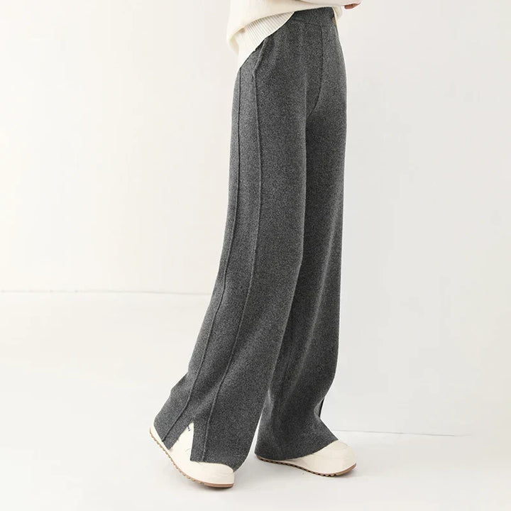 Aria Merino Wool Sweatpants – Tailored Straight-Leg Smooth-Drape Pants