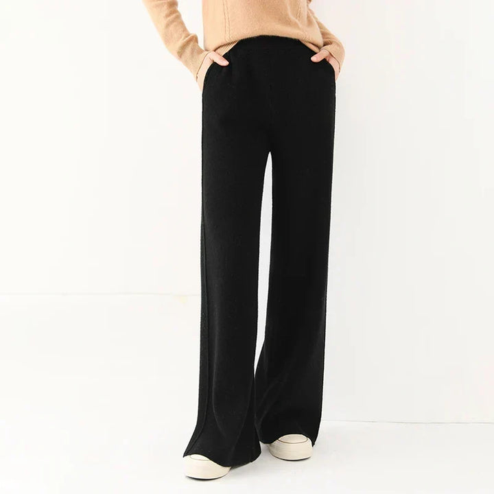 Aria Merino Wool Sweatpants – Tailored Straight-Leg Smooth-Drape Pants