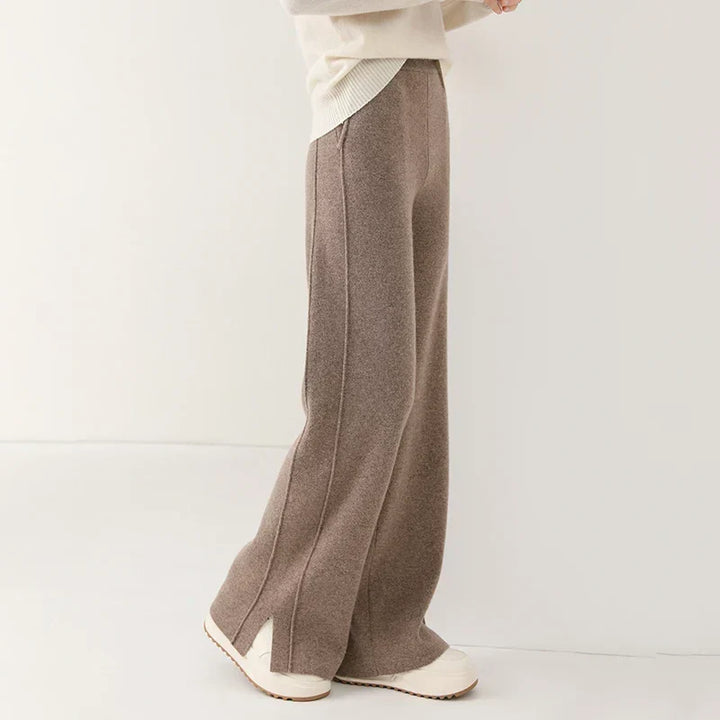 Aria Merino Wool Sweatpants – Tailored Straight-Leg Smooth-Drape Pants