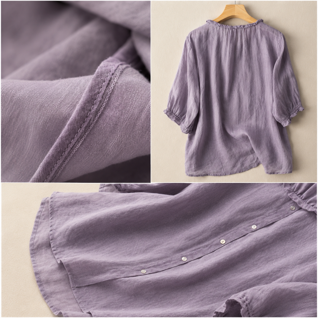 Evelina Cotton Linen Blouse