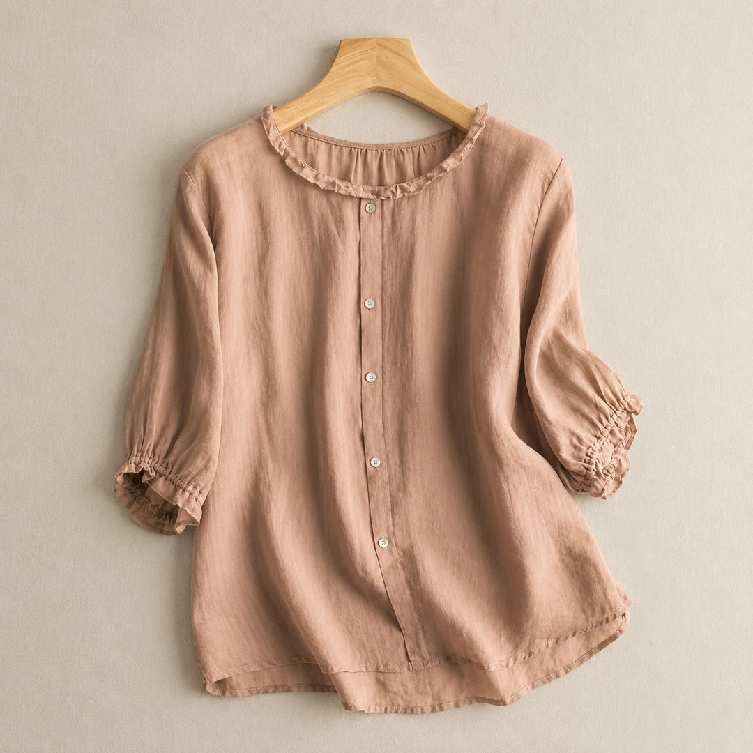 Evelina Cotton Linen Blouse