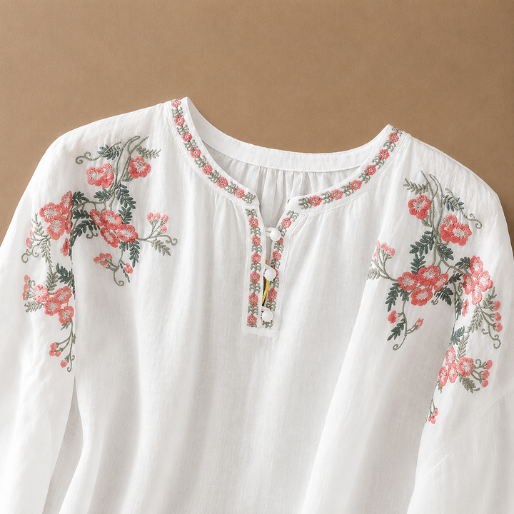 Marielle Floral Cotton Linen Blouse