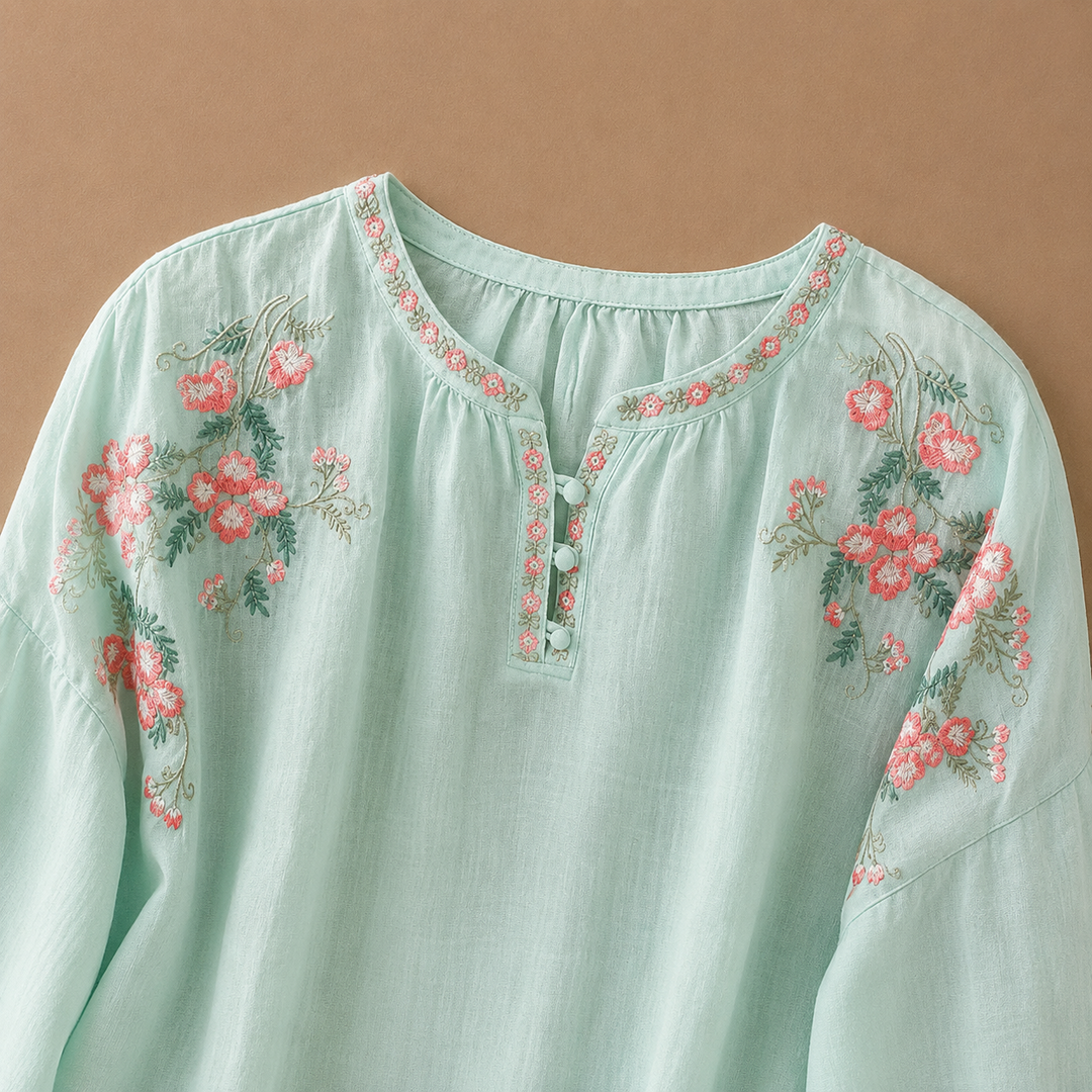 Marielle Floral Cotton Linen Blouse