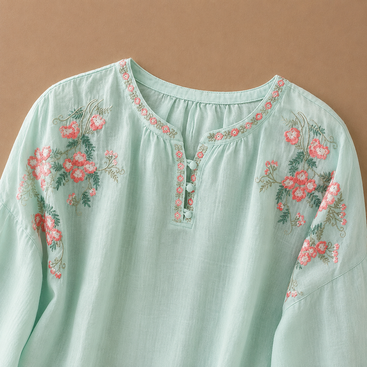 Marielle Floral Cotton Linen Blouse