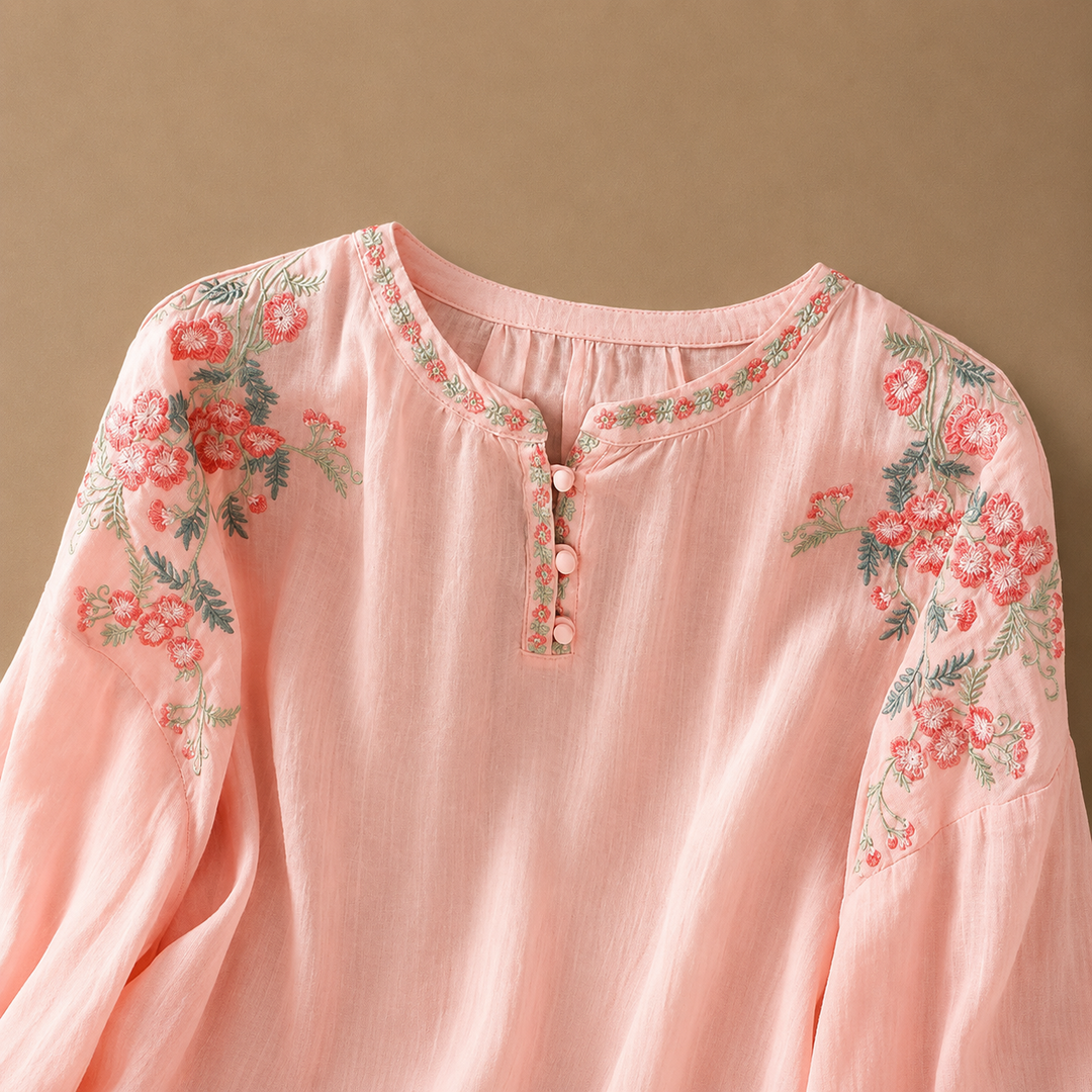 Marielle Floral Cotton Linen Blouse