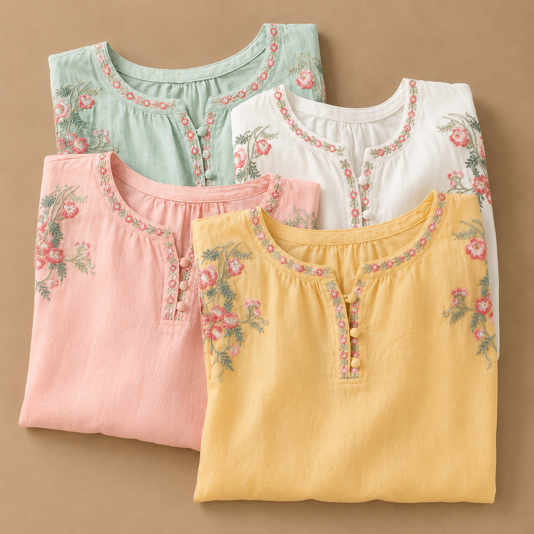 Marielle Floral Cotton Linen Blouse