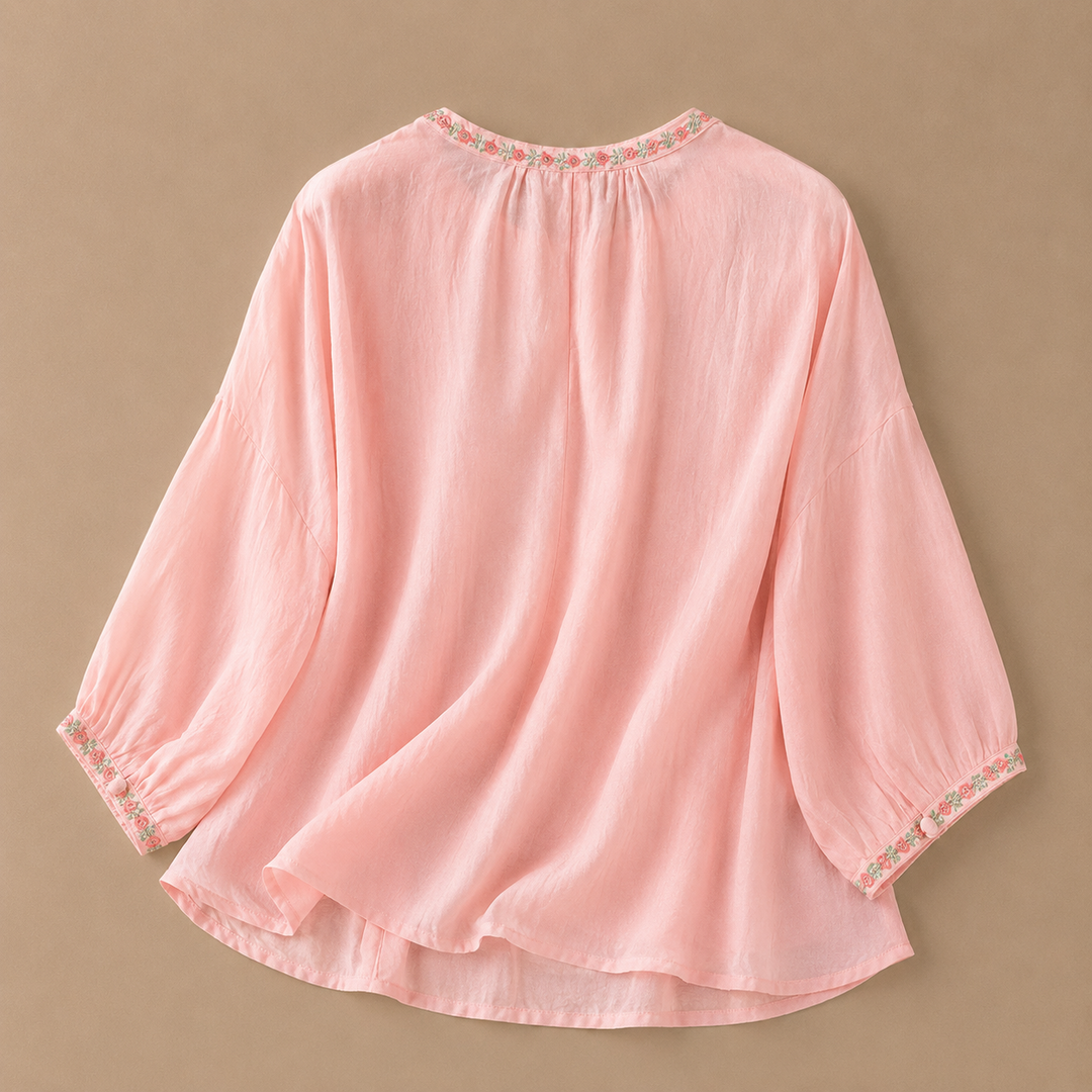 Marielle Floral Cotton Linen Blouse