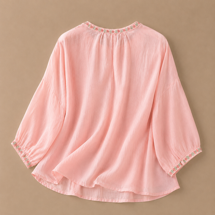 Marielle Floral Cotton Linen Blouse