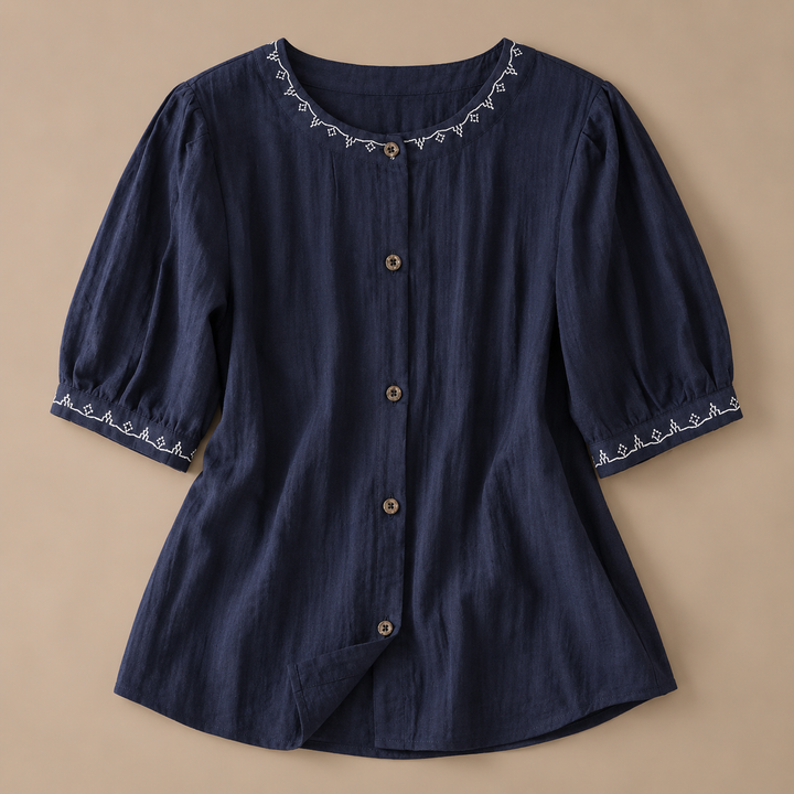 Solenne Cotton Linen Blouse