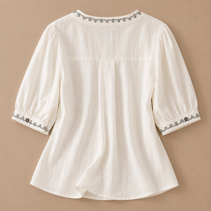 Solenne Cotton Linen Blouse
