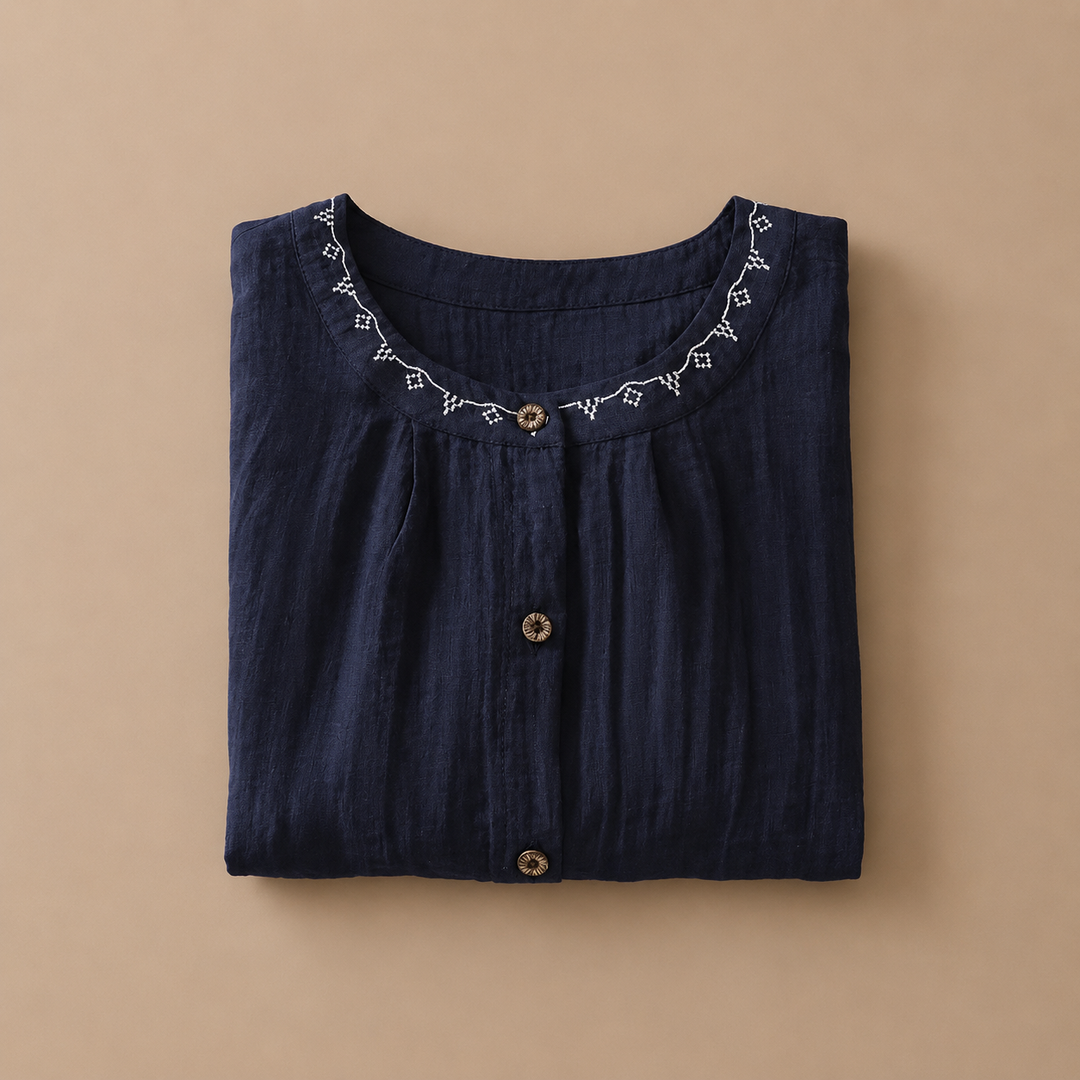 Solenne Cotton Linen Blouse