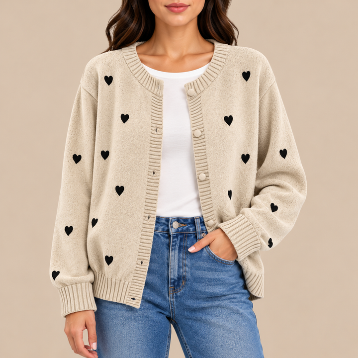 Camille Heart Knit Cardigan