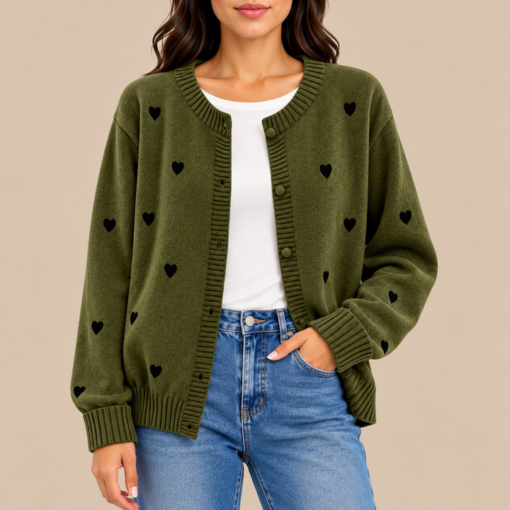 Camille Heart Knit Cardigan