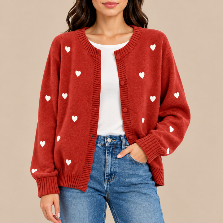 Camille Heart Knit Cardigan