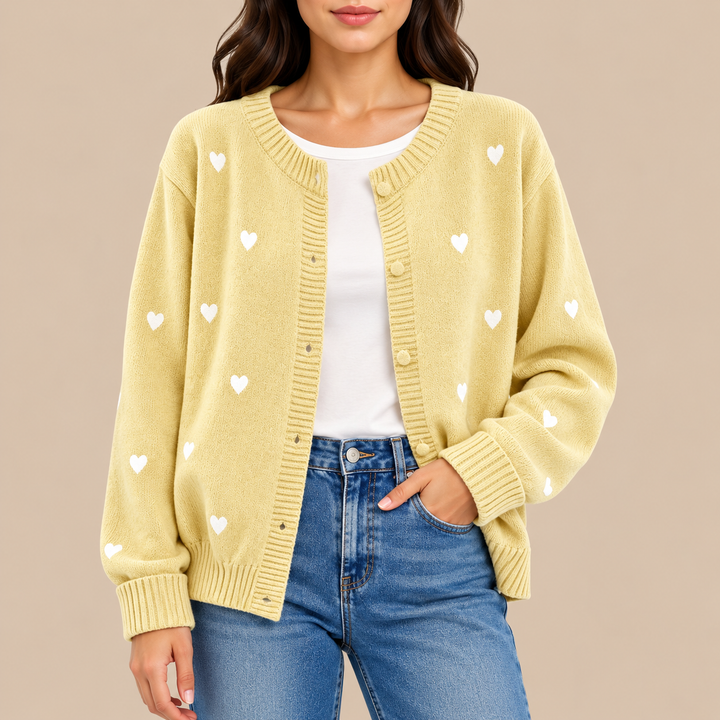 Camille Heart Knit Cardigan