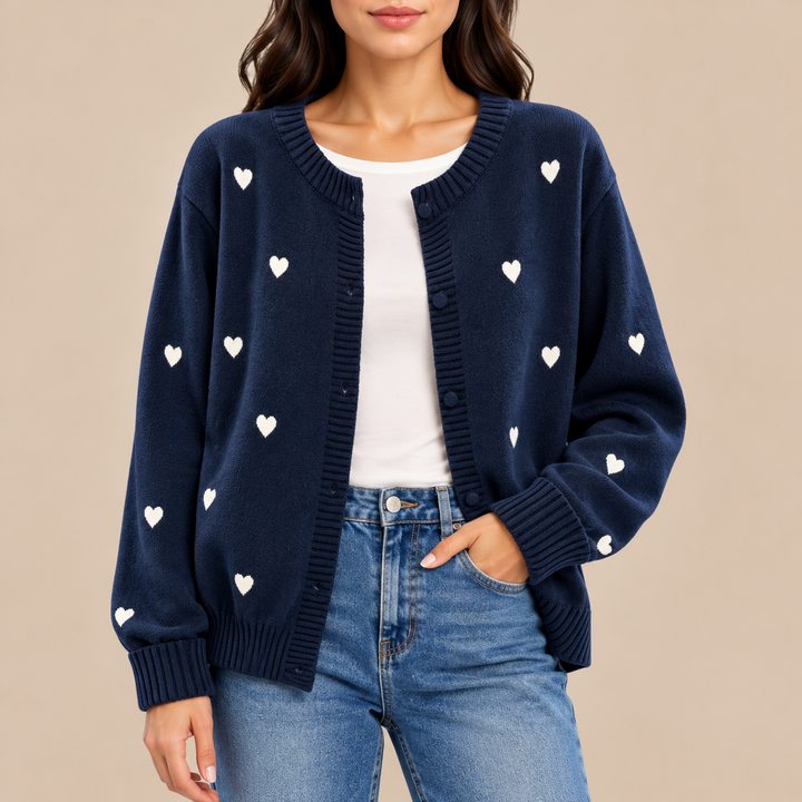 Camille Heart Knit Cardigan