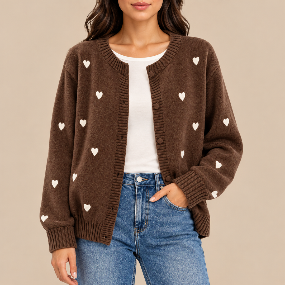 Camille Heart Knit Cardigan