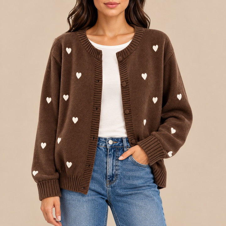 Camille Heart Knit Cardigan