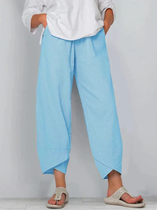 Clara | Women's High-Waist Wide-Leg Tulip Hem Trousers