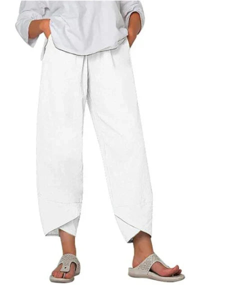 Clara | Women's High-Waist Wide-Leg Tulip Hem Trousers