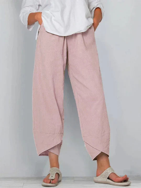 Clara | Women's High-Waist Wide-Leg Tulip Hem Trousers