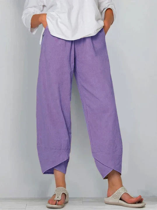 Clara | Women's High-Waist Wide-Leg Tulip Hem Trousers