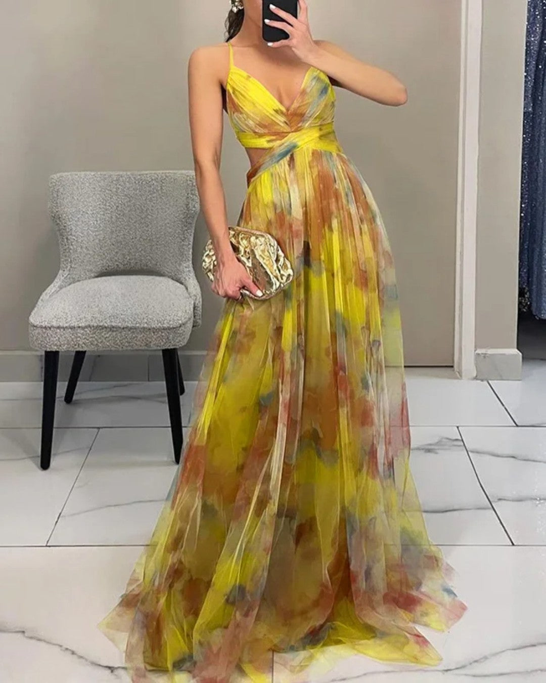 Donna | Enchanting Floral Print Maxi Dress