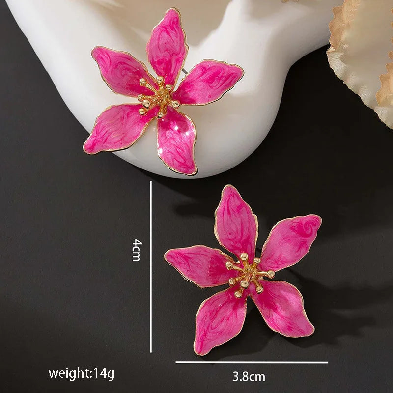 Painted Floral Earrings