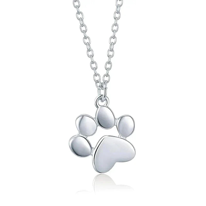 Stainless Steel Paw Print Necklace