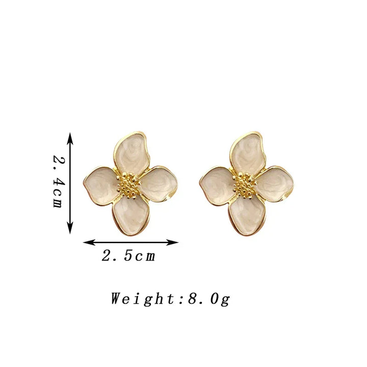 Elegant White Flower Earrings