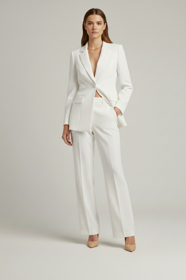 Women's Suit Set – Tailored Blazer & Wide-Leg Trousers for Office & Smart Occasions