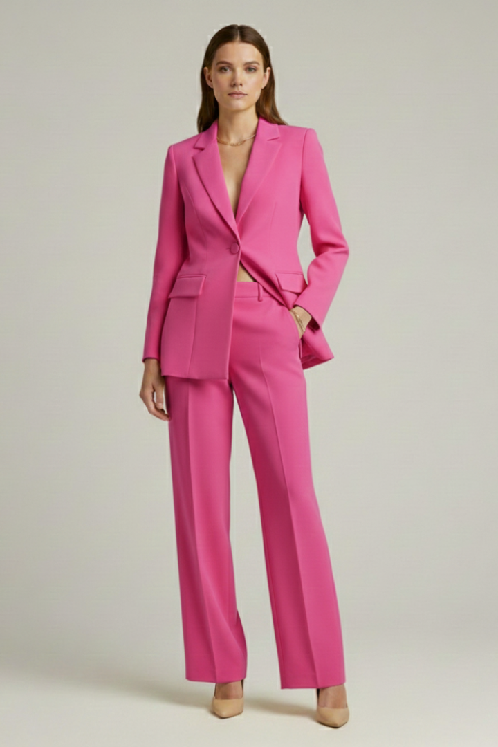 Women's Suit Set – Tailored Blazer & Wide-Leg Trousers for Office & Smart Occasions
