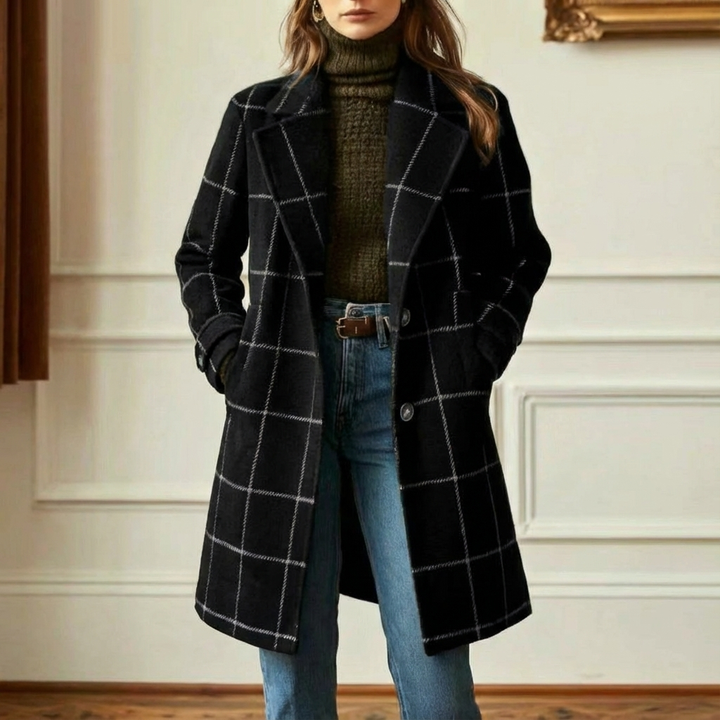 Juliette - Classy Wool Check Coat