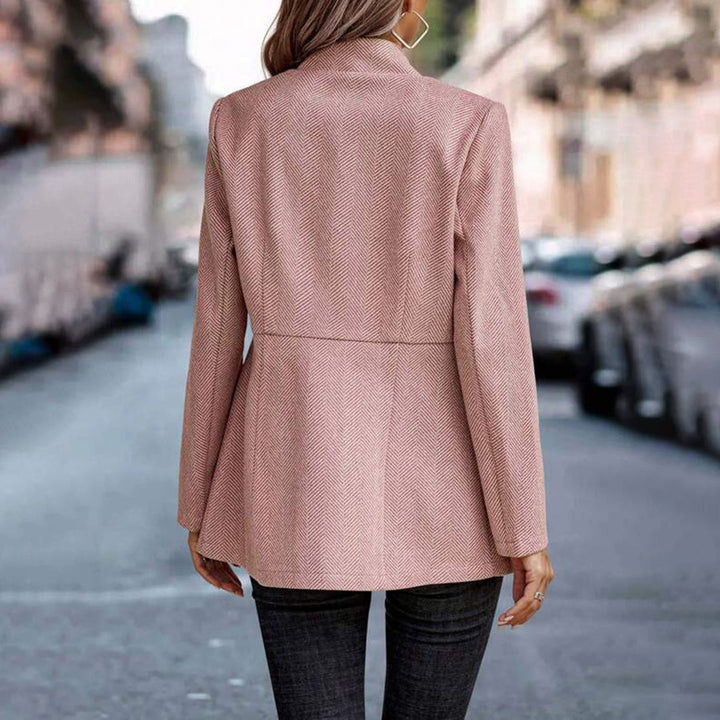 Amara | Women's Chic Textured Blazer with Soft Pink Hue