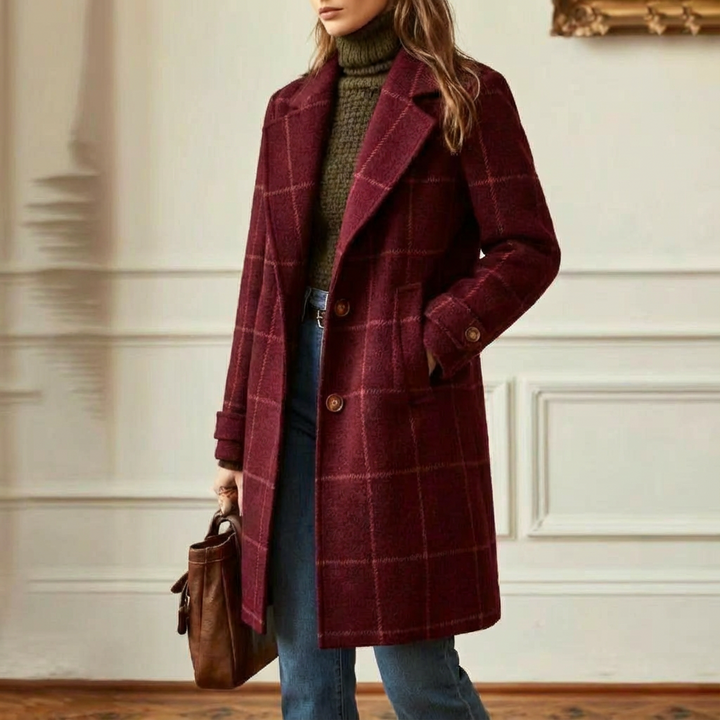 Juliette - Classy Wool Check Coat